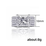 Princess Cut CZ Wedding Ring Set Silver Bands