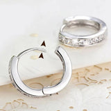 Silver CZ Hoop Earrings for Women, Delicate Party Earring