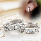 Silver CZ Hoop Earrings for Women, Delicate Party Earring