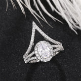 CZ V Ring for Women Wedding Engagement Party Jewelry