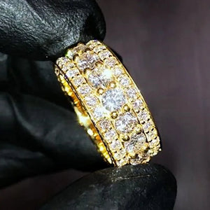 Women's Silver/Gold CZ Wedding Rings High Engagement Jewelry