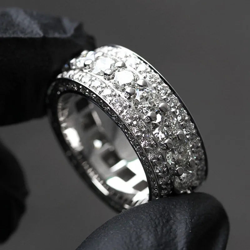 Women's Silver/Gold CZ Wedding Rings High Engagement Jewelry