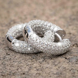 Small Hoop Earrings Micro Paved CZ Stones Versatile Female Jewelry
