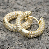 Small Hoop Earrings Micro Paved CZ Stones Versatile Female Jewelry