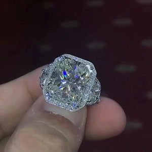Modern CZ Silver Wedding Ring for Women
