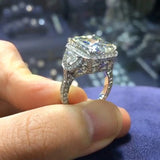 Modern CZ Silver Wedding Ring for Women