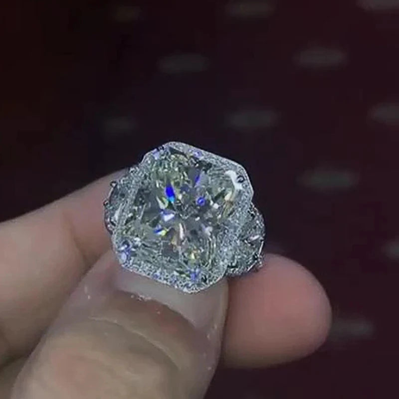 Modern CZ Silver Wedding Ring for Women
