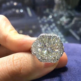 Modern CZ Silver Wedding Ring for Women
