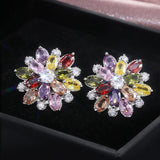 Gorgeous Flower Stud Earrings for Women Wedding Party