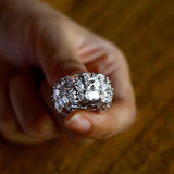 Oval CZ Crystal Wedding Ring for Women, Party Jewelry
