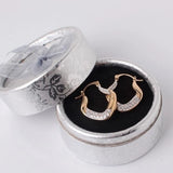 Huitan V Shape Hoop Earrings for Women CZ Party Jewelry