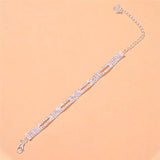 CZ Chain Women's Anklet Bracelet Silver Leg Jewelry
