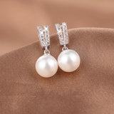 Simulated Pearl Dangle Earrings for Women Wedding