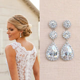 Crystal CZ Hanging Earrings High Silver Jewelry