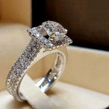 High Silver Cubic Zircon Engagement Bands Jewelry