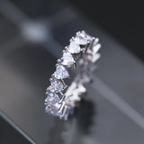 Women Wedding Eternity Rings Full Cubic Zirconia Statement Jewelry