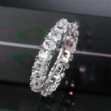 Women Wedding Eternity Rings Full Cubic Zirconia Statement Jewelry