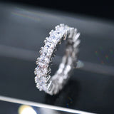 Women Wedding Eternity Rings Full Cubic Zirconia Statement Jewelry