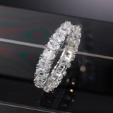 Women Wedding Eternity Rings Full Cubic Zirconia Statement Jewelry