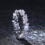 Women Wedding Eternity Rings Full Cubic Zirconia Statement Jewelry