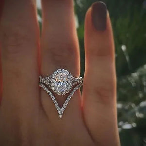 Modern V Shape Wedding Rings for Women