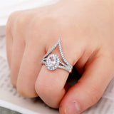 Modern V Shape Wedding Rings for Women