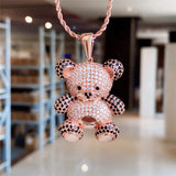Brown Bear Necklace for Women Sweater Chain Long Necklace Jewelry