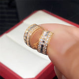Two Tone Hoop Earrings Micro Paved CZ Female Jewelry