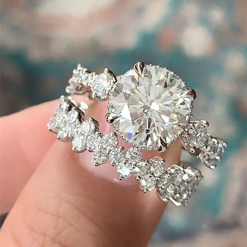 Women Rings 2PCS/Set Engagement Wedding Party Jewelry