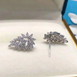 Clear Cubic Zirconia Stud Earrings Wedding Party Jewelry