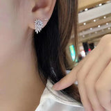 Clear Cubic Zirconia Stud Earrings Wedding Party Jewelry
