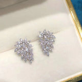 Clear Cubic Zirconia Stud Earrings Wedding Party Jewelry