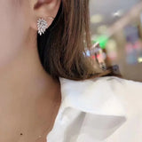 Clear Cubic Zirconia Stud Earrings Wedding Party Jewelry