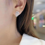 Clear Cubic Zirconia Stud Earrings Wedding Party Jewelry
