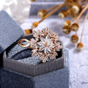 Dazzling Flower Opening Rings for Women