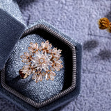 Dazzling Flower Opening Rings for Women