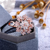 Dazzling Flower Opening Rings for Women