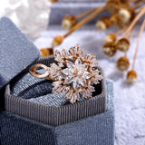 Dazzling Flower Opening Rings for Women