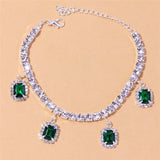 Green/White CZ Anklet Boho Style Beach Summer Accessories