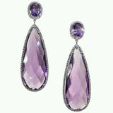 Purple CZ Drop Earrings Wedding Party Jewelry Gift