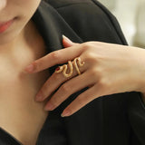 Sparkling Red CZ Snake Ring for Women