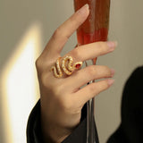 Sparkling Red CZ Snake Ring for Women
