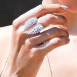 Personality Wing Opening Rings with Cubic Zirconia Inlay