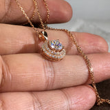 Rose Round Pendant Necklace Romantic Wedding Anniversary Gift