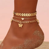 Anklets for Women Butterfly Star Heart Charms Foot Accessories Leg Chain