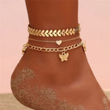 Anklets for Women Butterfly Star Heart Charms Foot Accessories Leg Chain