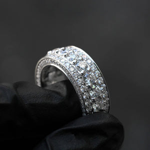 Silver/Gold Wedding Couple Rings with CZ Jewelry