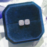 Silver Small Stud Earrings for Women Geometric Square Shape