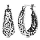 Silver Women Hoop Earring Hollow Out Classic Jewelry