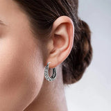 Silver Women Hoop Earring Hollow Out Classic Jewelry
